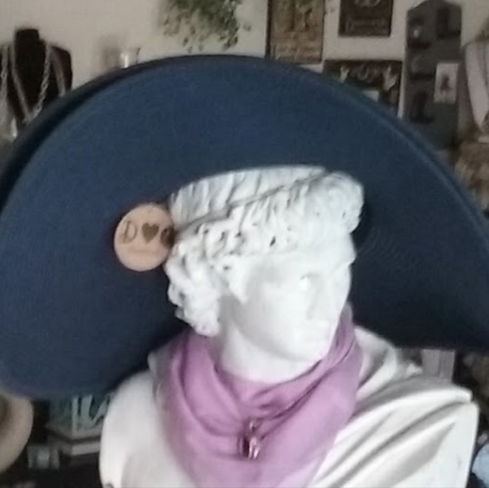 Navy blue extra wide brim floppy ladies hat